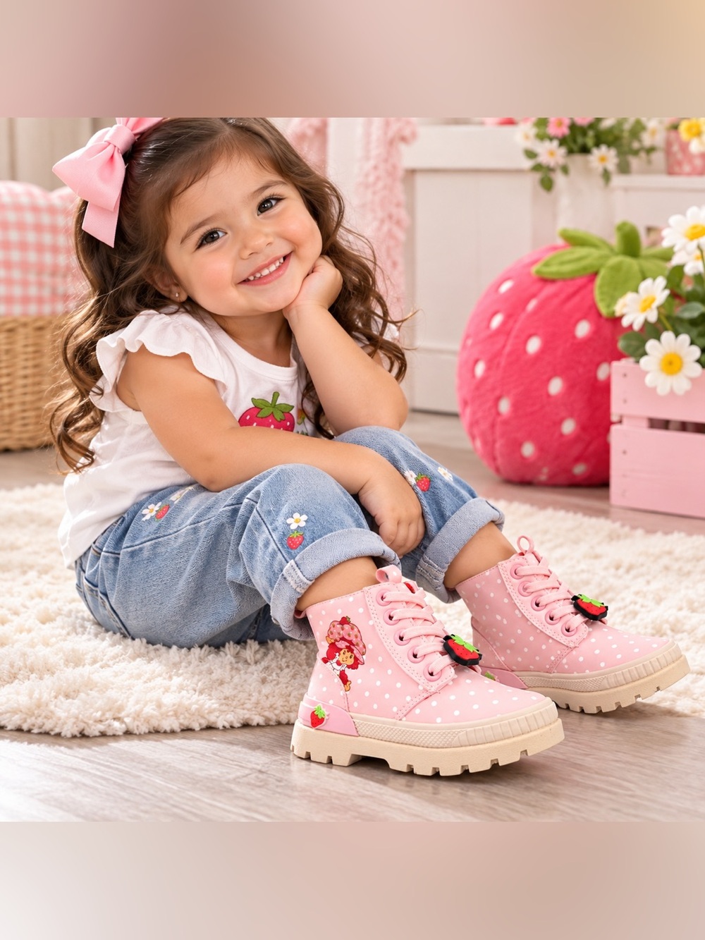 Strawberry Shortcake Toddler Girls Combat Boots